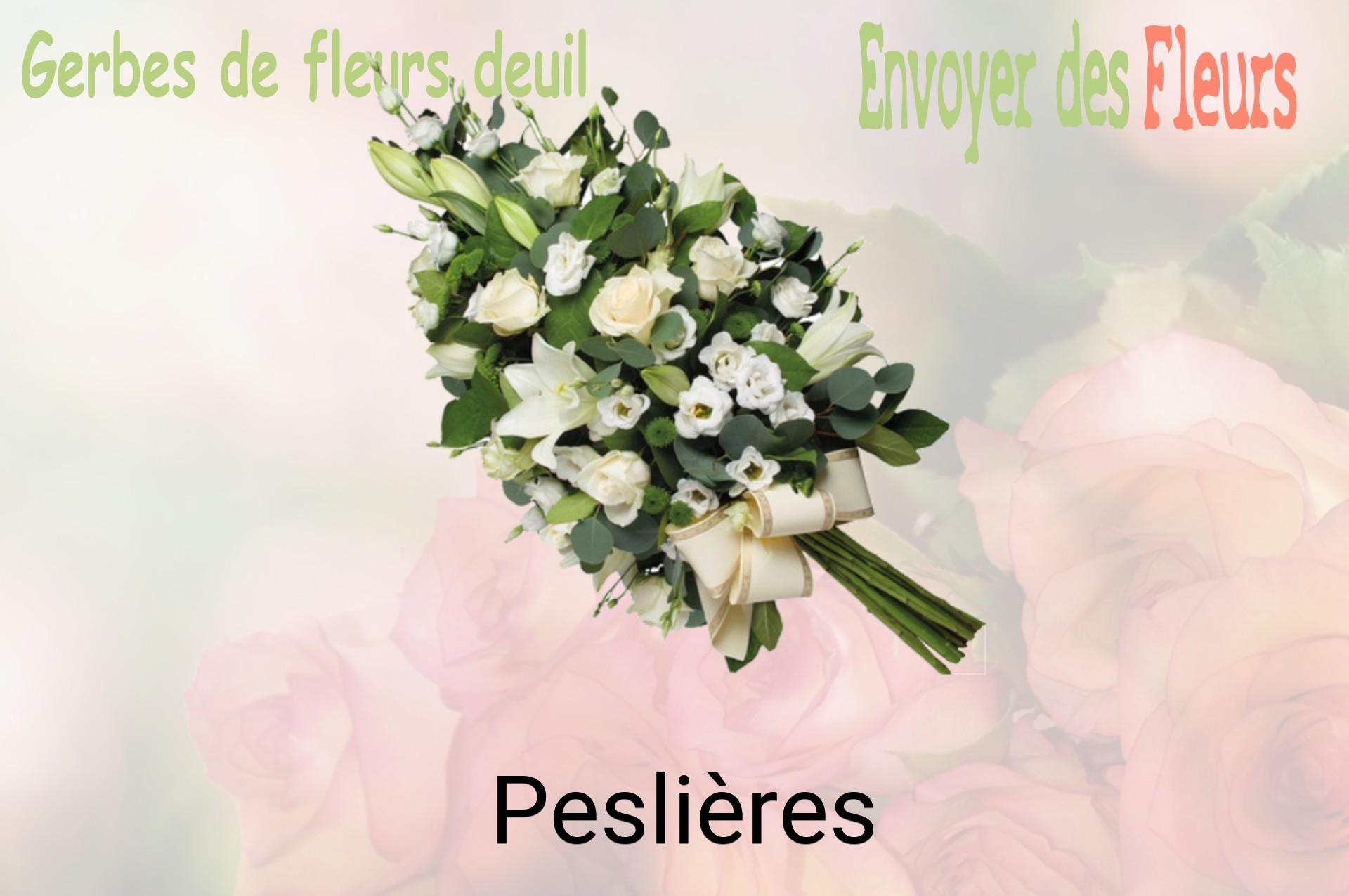 Gerbe de fleurs de deuil livrée à Peslières
